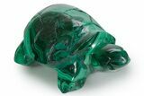 Flowery Malachite Turtle Carving - DR Congo #349333-1